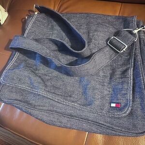 Tommy Hilfiger Dark Blue Denim Messenger Bag Y2K
